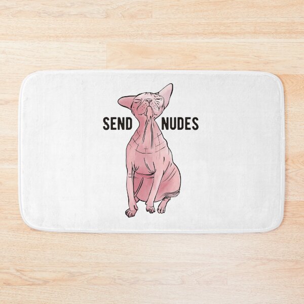 Item preview, Rose Gold - Blush Pink - Wrinkly Hairless Sphynx Cat - Send Nudes - Funny Quote - Line Drawing Kitty designed and sold by AnanasArt.