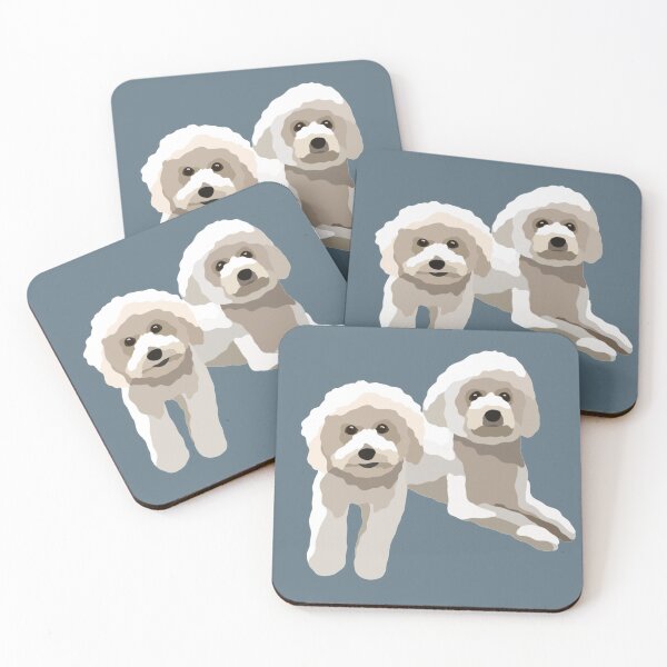Item preview, Two Maltipoos Dog Portrait Digital Illustration designed and sold by sherylwylie.