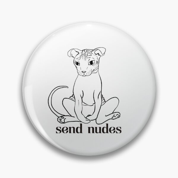 Item preview, Rose Gold - Blush Pink - Funny Naked Hairless Sphynx Cat - Send Nudes - Funny Quote - Line Drawing Wrinkly Kitty designed and sold by AnanasArt.