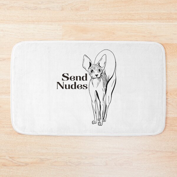 Item preview, Rose Gold - Blush Pink - Adorable Hairless Sphynx Cat - Send Nudes - Funny Quote - Line Drawing Wrinkly Kitty designed and sold by AnanasArt.
