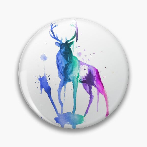 Item preview, Rainbow watercolour stag painting designed and sold by TheElkWillow.