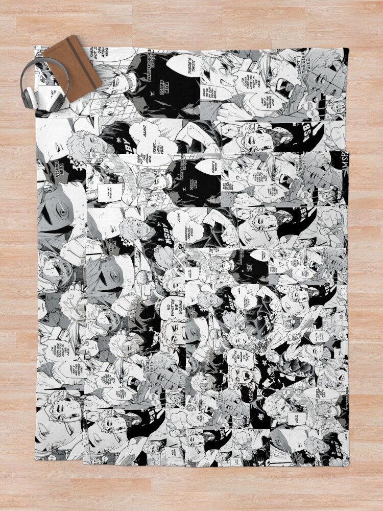Alternate view of Miya Atsumu Manga Collage (Haikyuu) Throw Blanket