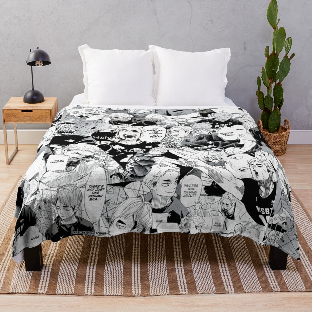 Miya Atsumu Manga Collage (Haikyuu) Throw Blanket