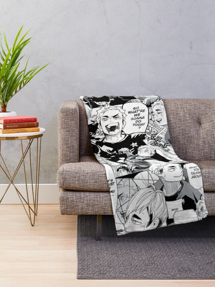 Alternate view of Miya Atsumu Manga Collage (Haikyuu) Throw Blanket