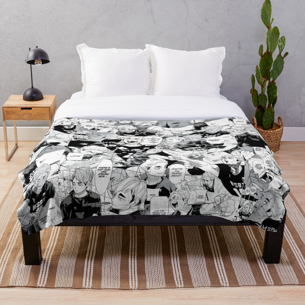 Miya Atsumu Manga Collage (Haikyuu) Throw Blanket
