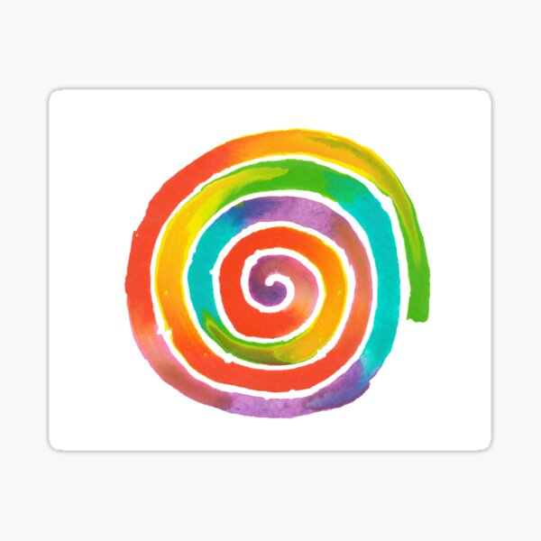 Bunte Spirale aus Regenbogenfarben Sticker