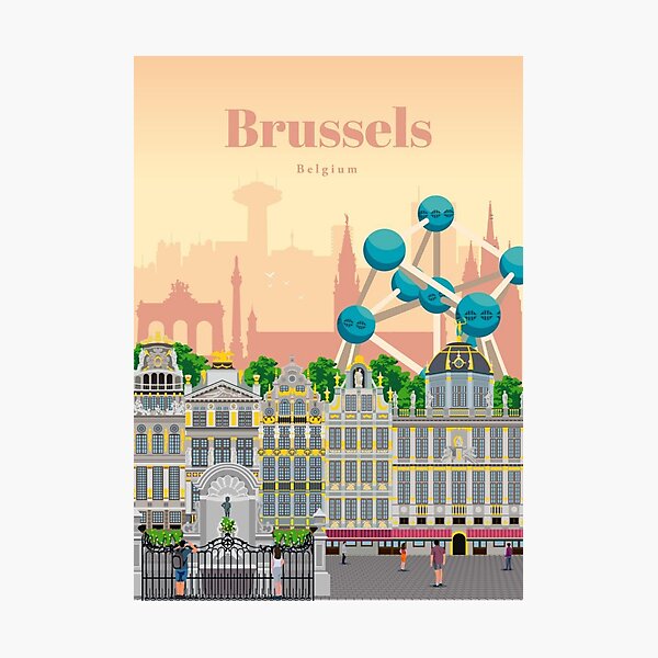 Item preview, Retro poster Brussels, Belgium designed and sold by MadeByFDC.