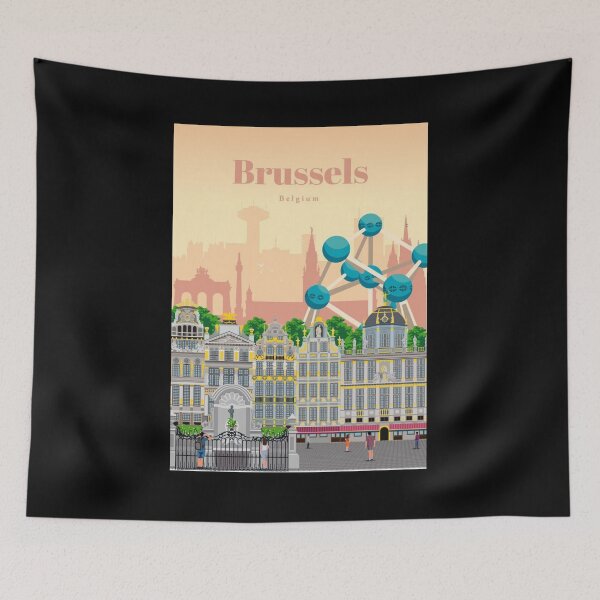 Item preview, Retro poster Brussels, Belgium designed and sold by MadeByFDC.