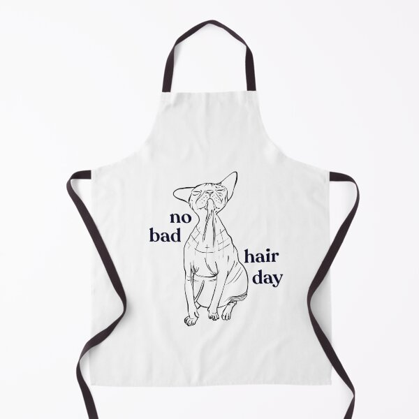 Item preview, Never a bad hair day - Chubby Hairless Sphynx Cat - Funny Quote - Line Drawing Wrinkly Kitty designed and sold by AnanasArt.