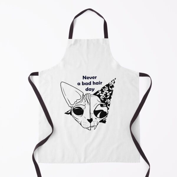 Item preview, Never a bad hair day - Hairless Sphynx Cat Skull - Funny Quote - Line Drawing Wrinkly Kitty designed and sold by AnanasArt.