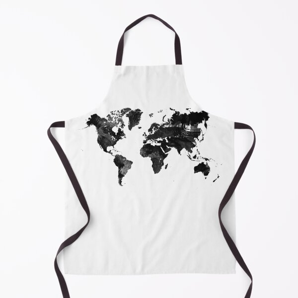 Item preview, Black watercolor world map designed and sold by adiosmillet.