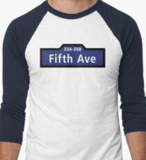 Camiseta ¾ bicolor para hombre Fifth Avenue, Street Sign, New York City