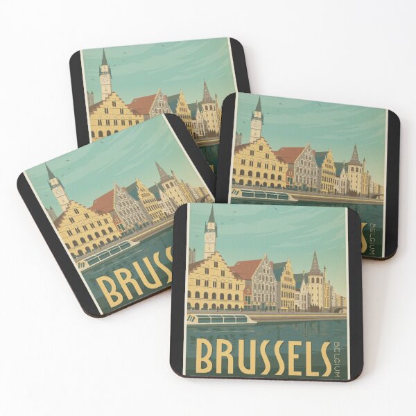 Item preview, Brussels vintage tourism poster  designed and sold by MadeByFDC.