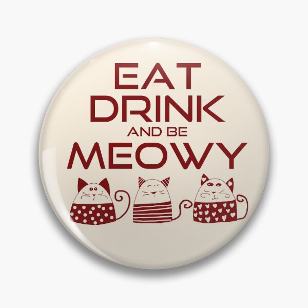 Item preview, Eat drink and be meowy red/cream designed and sold by PurrfectCorner.