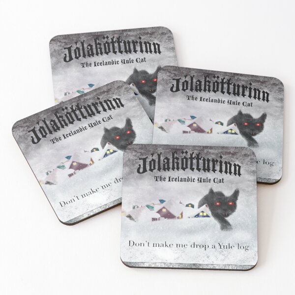 Item preview, Jólakötturinn, the Icelandic Yule Cat - Don't Make Me Drop a Yule Log designed and sold by TheHauntingofUs.