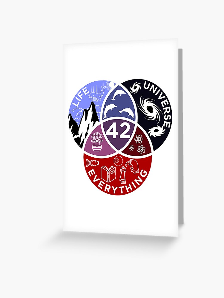 Thumbnail 1 of 2, Greeting Card, The Answer To Everything designed and sold by TeamPineapple.