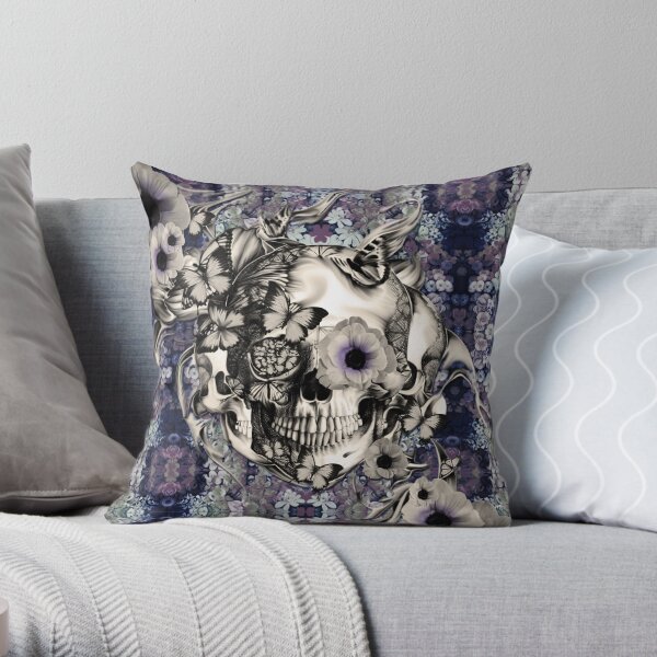 Maybe Next Time, Floral skull Throw Pillow