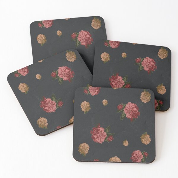 Item preview, Vintage Floral Pattern with Black Background - Grained Texture designed and sold by norandesign.