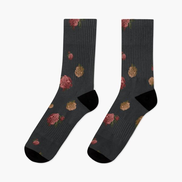 Item preview, Vintage Floral Pattern with Black Background - Grained Texture designed and sold by norandesign.
