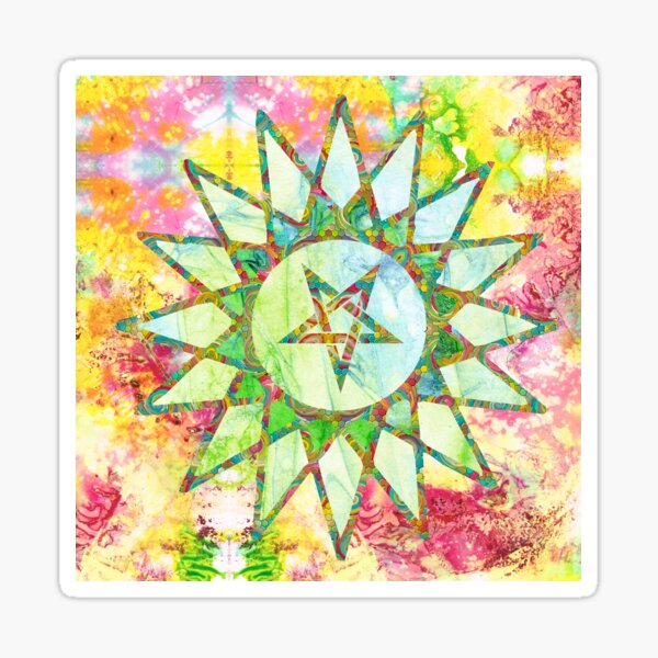 Item preview, Tie Dye Solar Pentagram designed and sold by MagickMama.