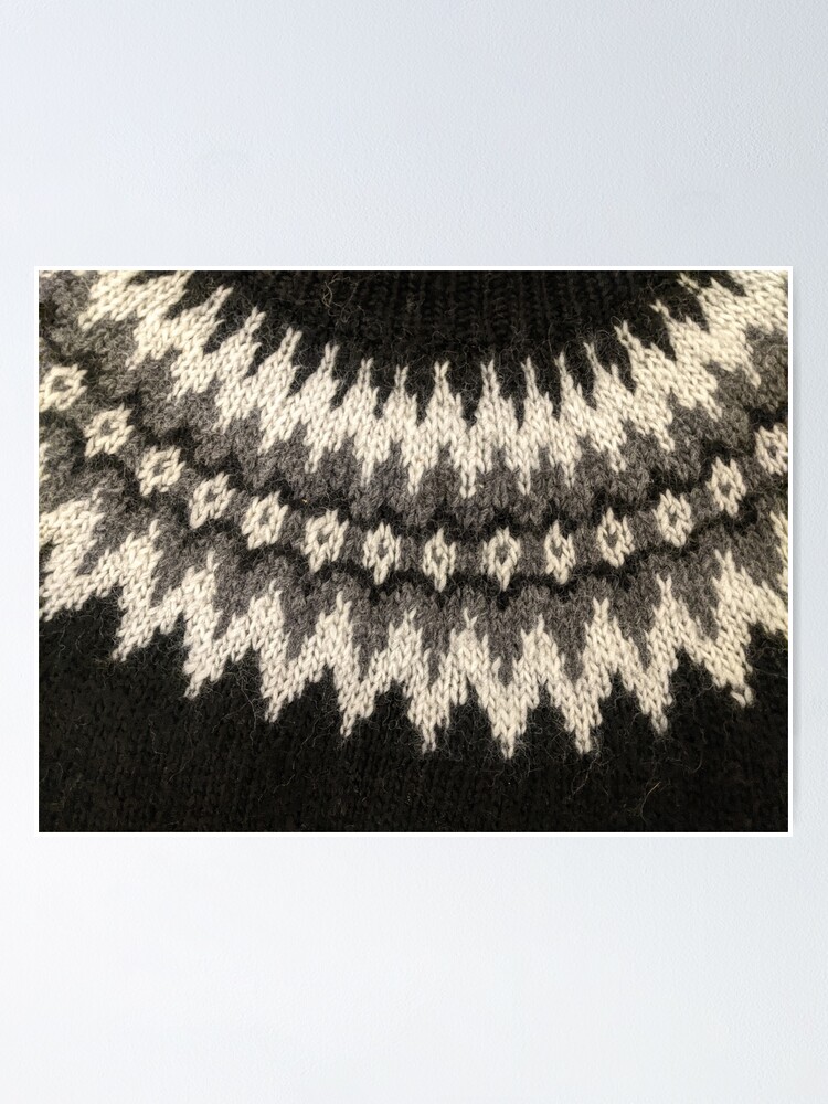 Poster for Sale avec l'œuvre « Lopapeysa // Pull islandais fait