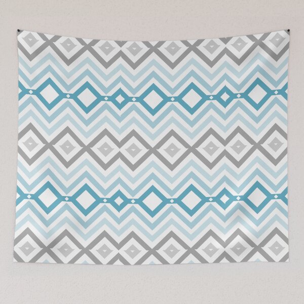 Item preview, Blue and Gray Zigzag Stripes  designed and sold by designlee.
