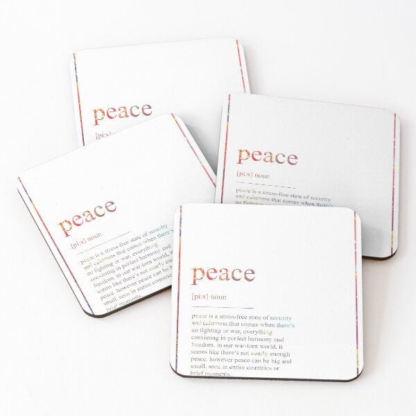 Item preview, PEACE 443 Watercolor Map Yoga Quote Definition Des designed and sold by vividpixelusa.