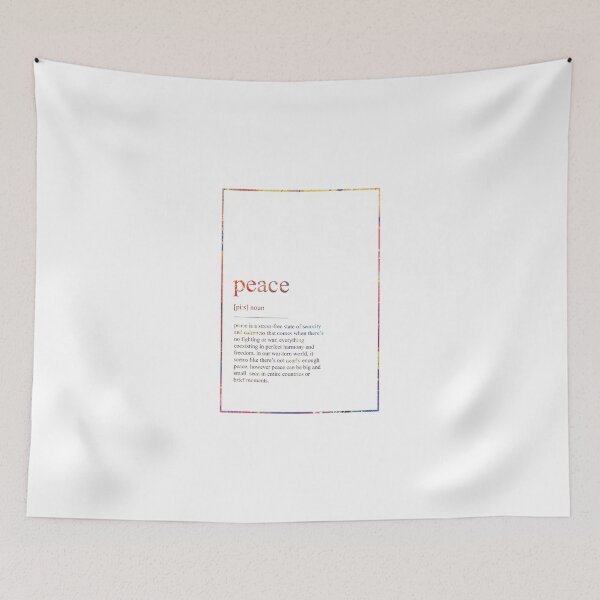 Item preview, PEACE 443 Watercolor Map Yoga Quote Definition Des designed and sold by vividpixelusa.