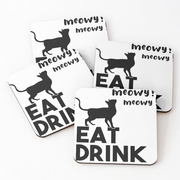 Item preview, Eat Drink and Be Meowy,gift idea,funny tshirt designed and sold by MedBoularouah.