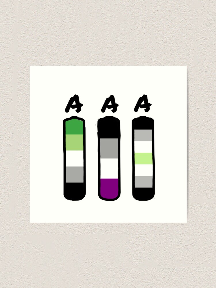 a Aromantic Asexual Agender Batteries Art Print For Sale By D0nn13d1n0 Redbubble