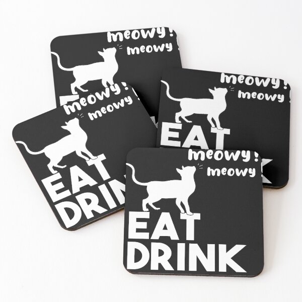 Item preview, Eat Drink and Be Meowy, idea de regalo, camiseta divertida designed and sold by MedBoularouah.