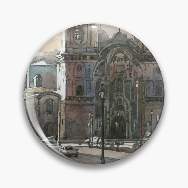 Item preview, Cathedral on Plaza de Armas Incan watercolor painting Peru artwork designed and sold by rfoxphoto.