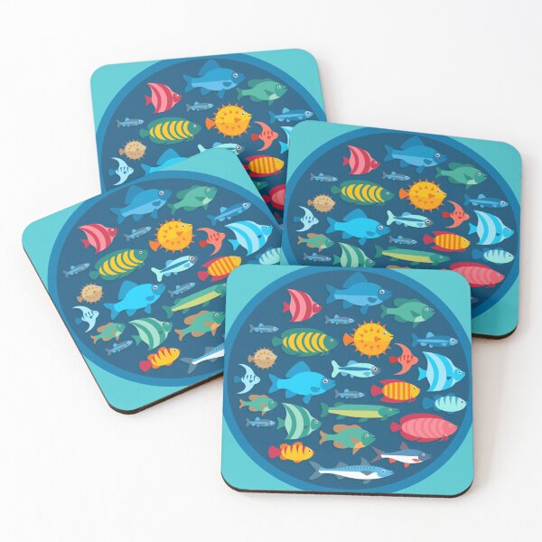 Item preview, Cartoon Fish Marine Triggerfish, Angel, Pufferfish designed and sold by killies.