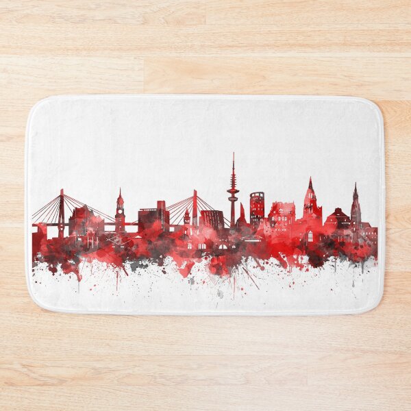 Item preview, hamburg skyline red designed and sold by BekimART2.