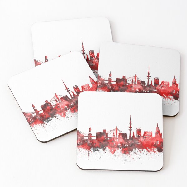 Item preview, hamburg skyline red designed and sold by BekimART2.