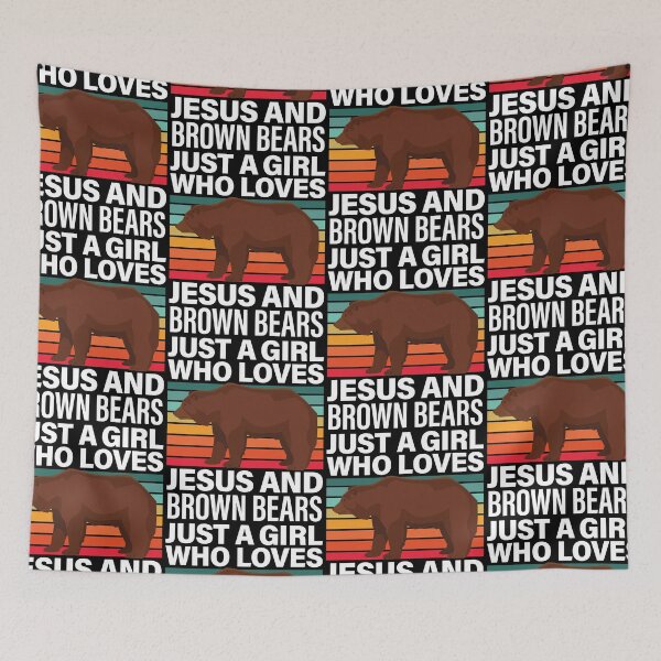 Item preview, Just A Girl Who Loves Jesus And Brown Bears Grizzly designed and sold by GravitiTees.