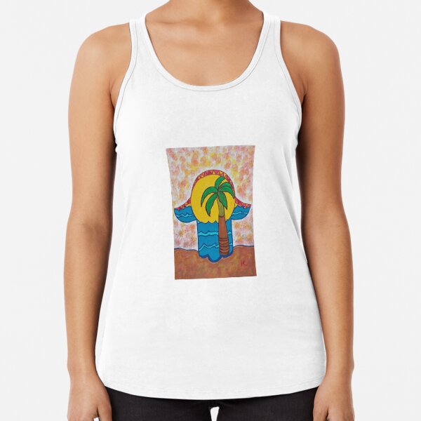 Blue Wave Hamsa by Harriette Knight Racerback Tank Top