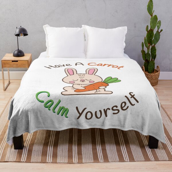 Item preview, Have A Carrot Calm Yourself Funny Cute Rabbit Quote for vegans designed and sold by Scratches Tees.
