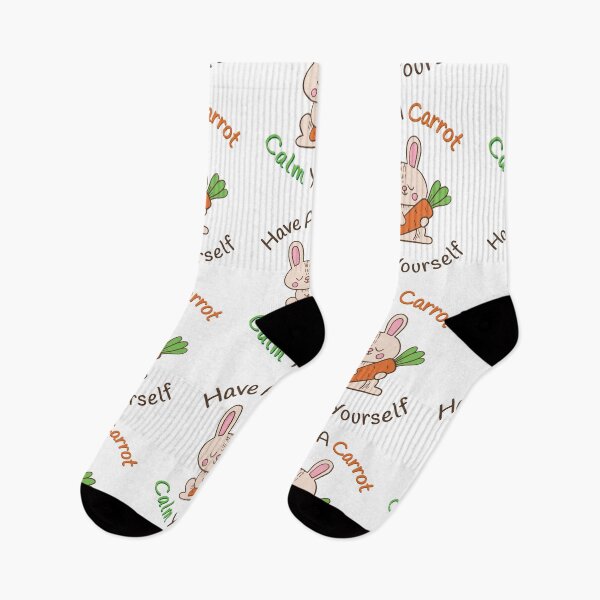 Item preview, Have A Carrot Calm Yourself Funny Cute Rabbit Quote for vegans designed and sold by Scratches Tees.