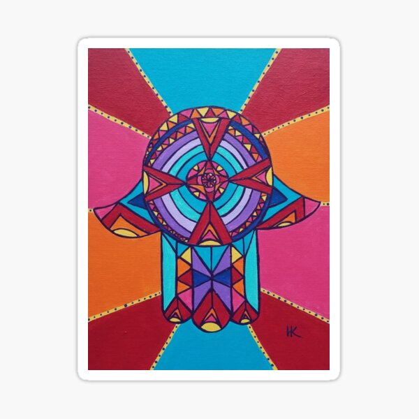 Spirit Wheel Hamsa by Harriette Knight Sticker