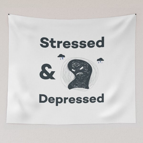 Item preview, Stressed And Depressed Motivation and Inspiration designed and sold by Scratches Tees.