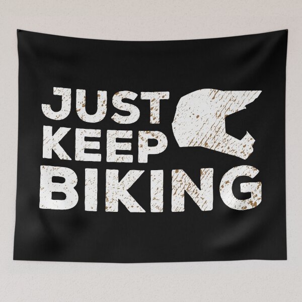 Item preview, Just Keep Biking BMX Dirt Bike Helmet White Text designed and sold by Hayley Adams.