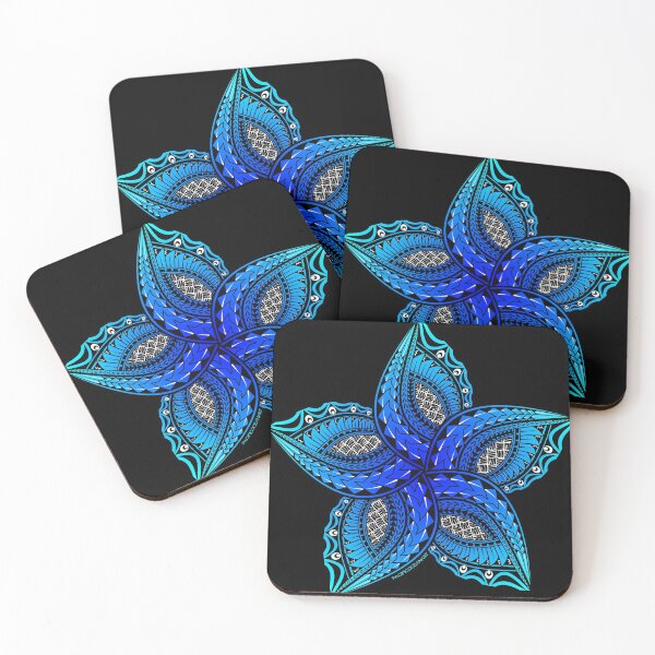 Item preview, blue plumeria flower designed and sold by pacificoceanart.
