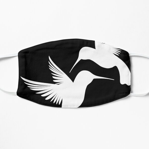 Hummingbird Silhouettes - Black and White Flat Mask