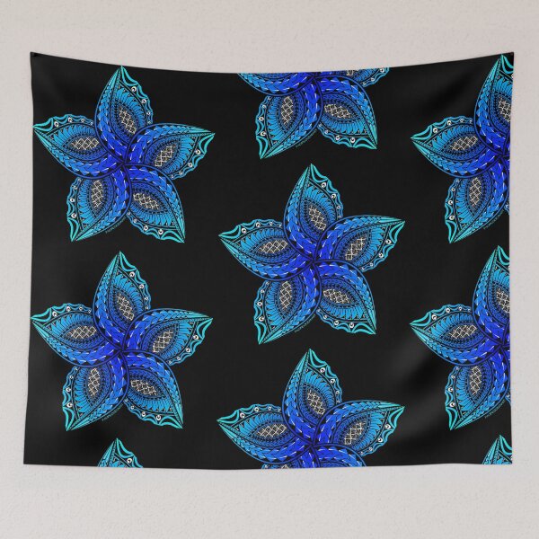 Item preview, blue plumeria flower designed and sold by pacificoceanart.