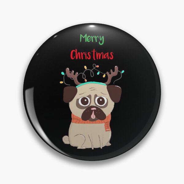 Item preview, Merry Christmas Pug Dog designed and sold by Rebend.