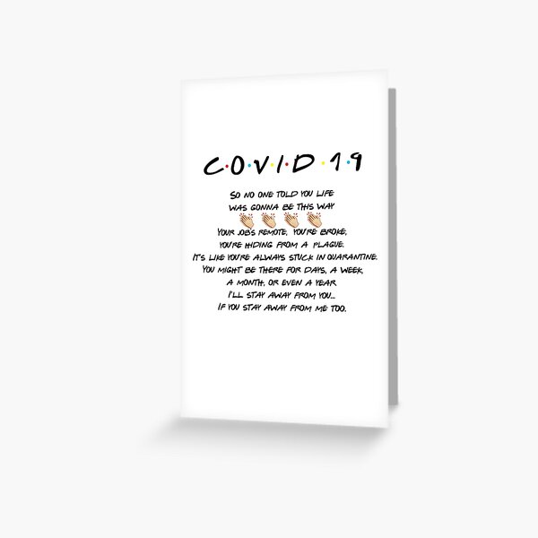 Friends Theme Song Parody - Coronavirus Edition Carte de vœux