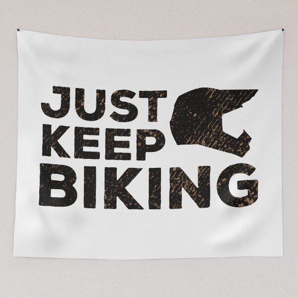 Item preview, Just Keep Biking BMX Dirt Bike Helmet Black Text designed and sold by Hayley Adams.