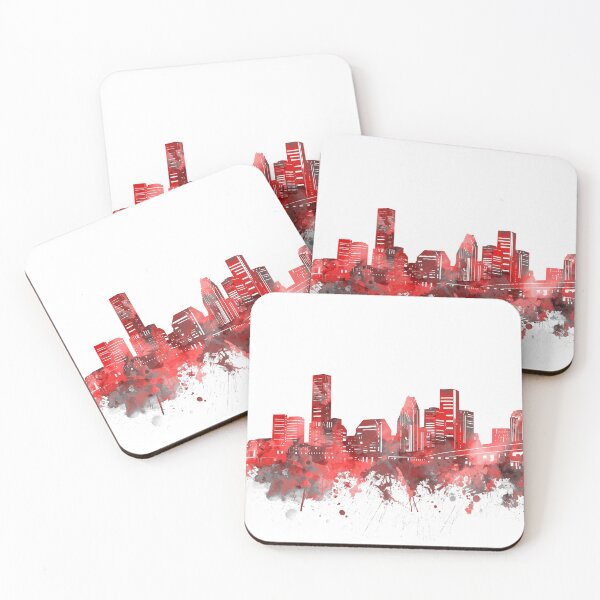 Item preview, houston skyline red designed and sold by BekimART2.