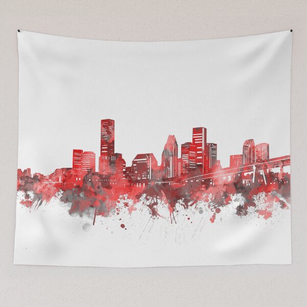 Item preview, houston skyline red designed and sold by BekimART2.